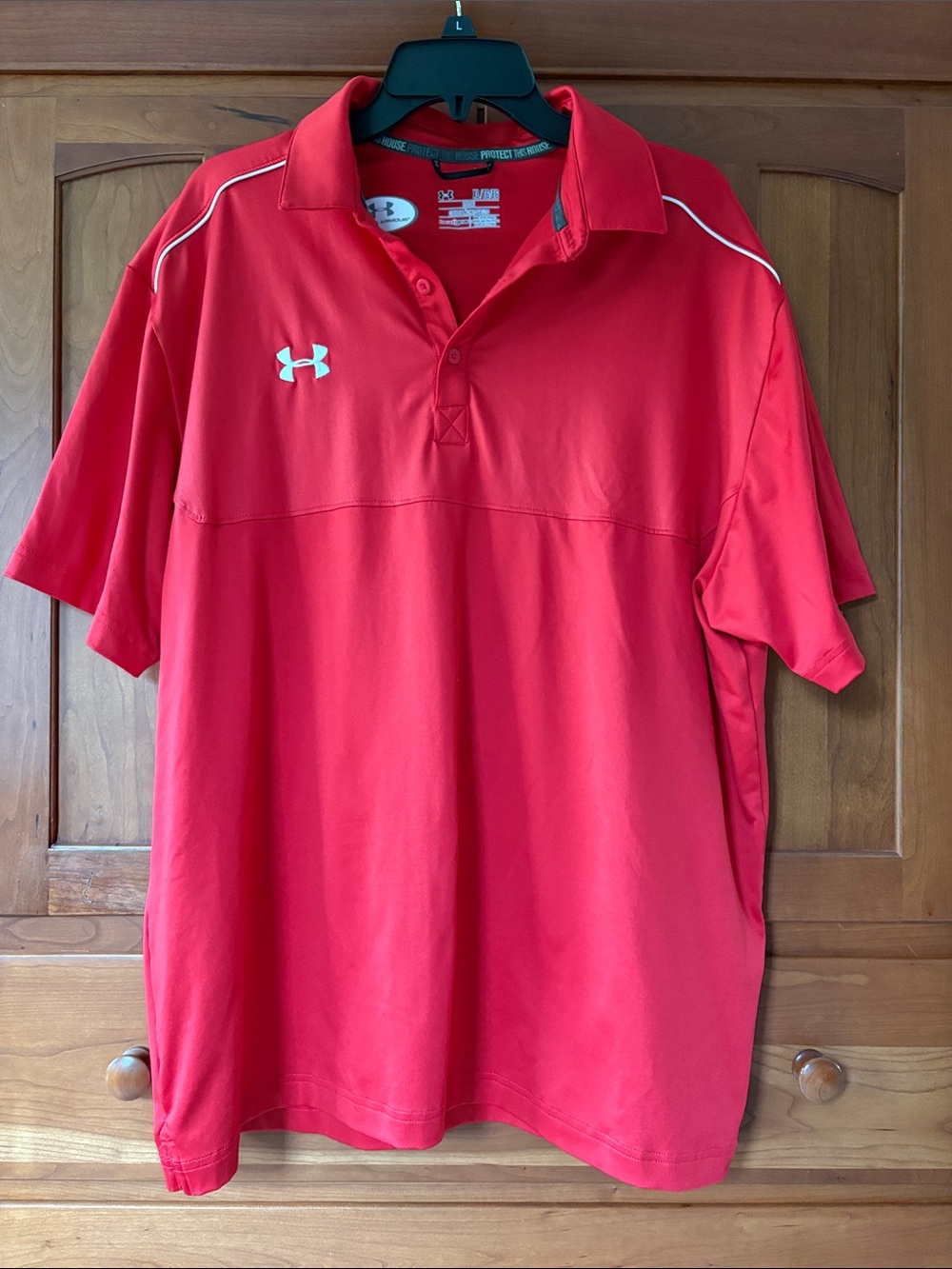 Under Armour Men’s Red Performance Polo with Contrast Logo